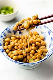 Natto - A traditional Japanese food consisting of B.subtilis fermented soybeans.