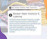 Why Choose Greater Power Electric?