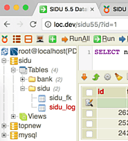 SIDU Database Web GUI for MySQL + PostgreSQL + SQLite