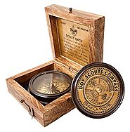 Boys Scout Compass Gift - Engraved Eagle Scout Oath Compass in Wood Box Scout Be Prepared Camping Orienteering Compas...