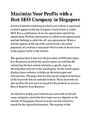 Maximize Your Profits with a Best SEO Company in Singapore.docx