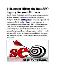 (http://rank.com.sg/)Pointers in hiring the best seo agency for your business