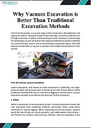 Why Vacuum Excavation is Better Than Traditional Excavation Methods