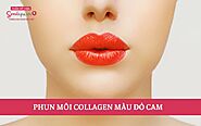 Phun môi collagen màu đỏ cam có đẹp không? Giá mới 10/2024