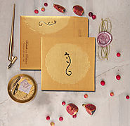 Khaki Matte Foil Stamped Wedding Invitations - A2zWeddingCards