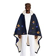 Christmas Hooded Sherpa Fleece Blanket, Blue – Festival Gift Shop