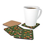 Christmas Corkwood Coaster Set, Green – Festival Gift Shop