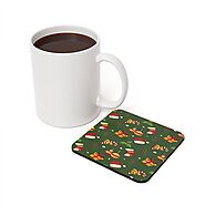 Christmas Cork Back Coaster, Green – Festival Gift Shop