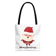 Merry Christmas with Santa Printed Tote Bags – Festival Gift Shop