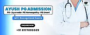 AYUSH PG Admission