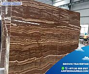 Brown travertine