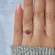 Shop Dainty Garnet Gemstone Rings Online in Sagacia Jewelry