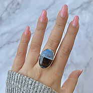 Sterling Blue Opal Rings Collection form sagaciya jewelry