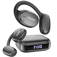 TOZO OpenEgo True Wireless Open Ear Headphone,5.3 Bluetooth Sport Earbuds with Earhooks for Long Time Playback with D...