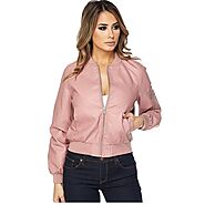 Shop Premium & Stylish Women's Bomber Leather Jackets Online - Marry Clothing