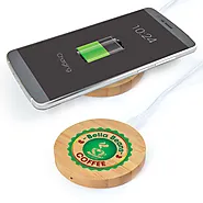 Arc Round Bamboo Wireless Charger - VMA Promotional Products