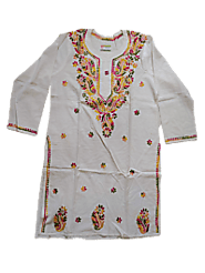 Chikanembroidery Kurti With Multicolor Thread