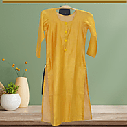 Jharcraft Silk Kurti | Yellow