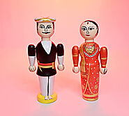 Channapatna Toys Wooden Raja & Rani Dolls | Wooden Doll Toys for Kids