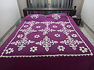 King Size Cotton Bedspreads with Pillow Cover | Purple