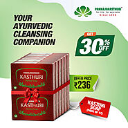 PankajaKasthuri Kasthuri Herbal Soap Pack of 12 | Ayurvedic Medicine Online