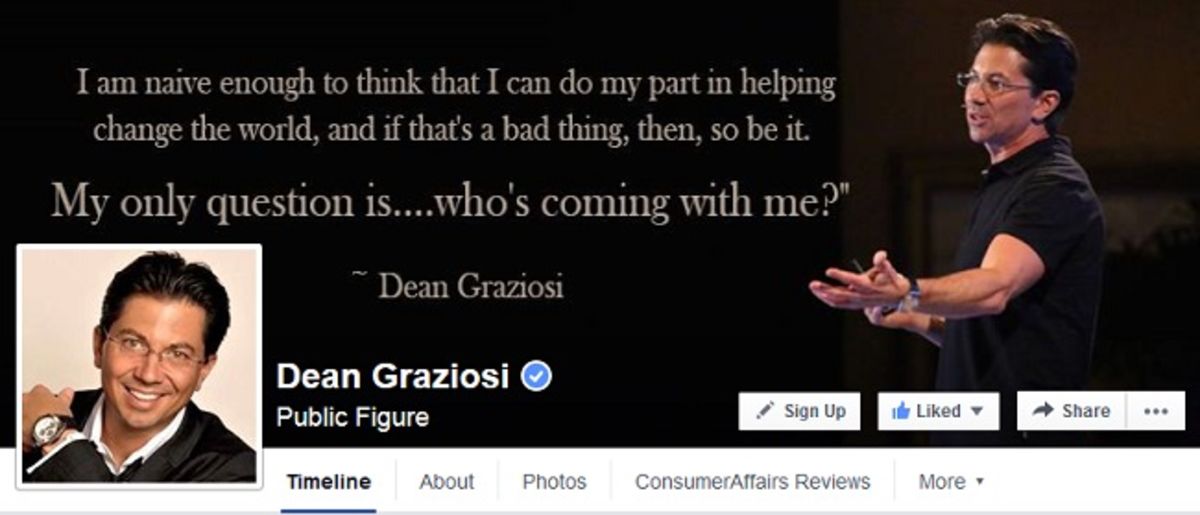 Headline for Dean Graziosi's Facebook Page