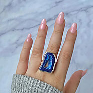 Agate Blue Rings Collection Online form sagacia jewelry