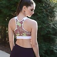 Green Floral Surgical Recovery Bra