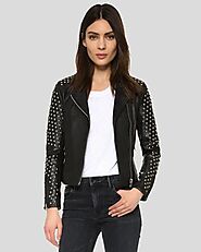 Make a Statement with the Womens Taliyah Black Studded Jacket - Order Now!