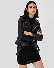 Add Edge to Your Wardrobe with the Womens Frejya Black Biker Jacket - Shop Now!