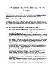 Top Reasons to Hire a Truck Accident Lawyer