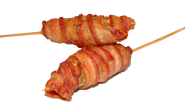 Beer Battered Bacon Wrapped Cheddar Hot Dog On-a-Stick