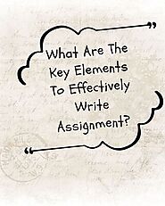 What Are The Key Elements To Effectively Write Assignment? - Software Support Member Article By myassignment-services