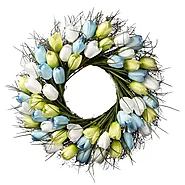 Faux Tulip Rattan 22” Wreath