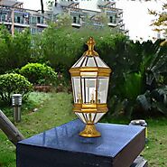 Chateau Brass and Glass Outdoor Light