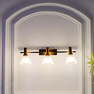 Ainsley 3 Light Brass and Glass Wall Lamp