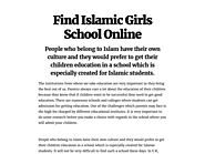 Find Islamic Girls School Online