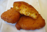 Beer Battered Macaroni & Cheese Bites with Jack Cheese and Bacon