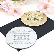 Engraved Round Acrylic Wedding "Save The Date"