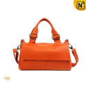 Orange Flap Leather Bag Women CW278315 - cwmalls.com