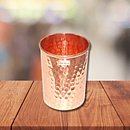 Hammered Copper Water Glass Tumbler| 250 ML