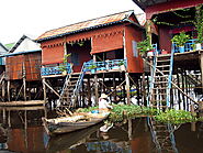 Check out the unique houses of the Kampong Phluk floating village