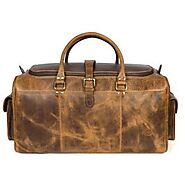 Acoma Leather Travel Bag Caramel Color