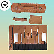 Arctic Blade Quilted Leather Knife Roll - Tan