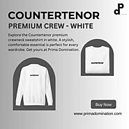 Countertenor Premium Crewneck Sweatshirt - White | Shop Now