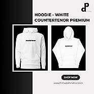 Stylish Countertenor Premium White Hoodie - Prima Domination