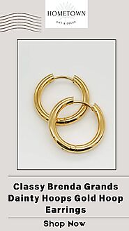 Classy Brenda Grands Dainty Hoops Gold Hoop Earrings