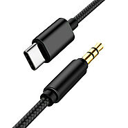 USB Type C to 3.5mm Aux Cable Male Audio Jack Nylon Adapter
