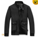 Mens Black Quilted Leather Jacket CW874291 - cwmalls.com