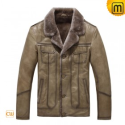 Mens Fur Leather Coat CW819163 - jackets.cwmalls.com